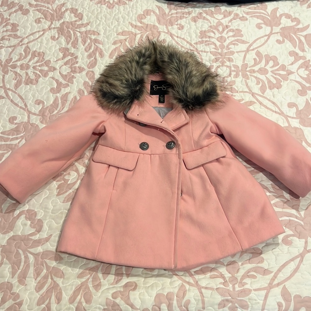 Jessica Simpson Girls Pink Pea Coat